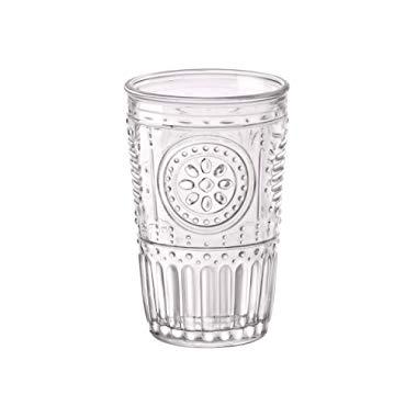 Bormioli Rocco Romantic Water Glass [Set Of 4] | 10.25 oz Premium Glass Set For Refreshments, Soda & Beverages | Italian Quality Glassware, Perfect For Dinner Parties, Bars & Restaurants