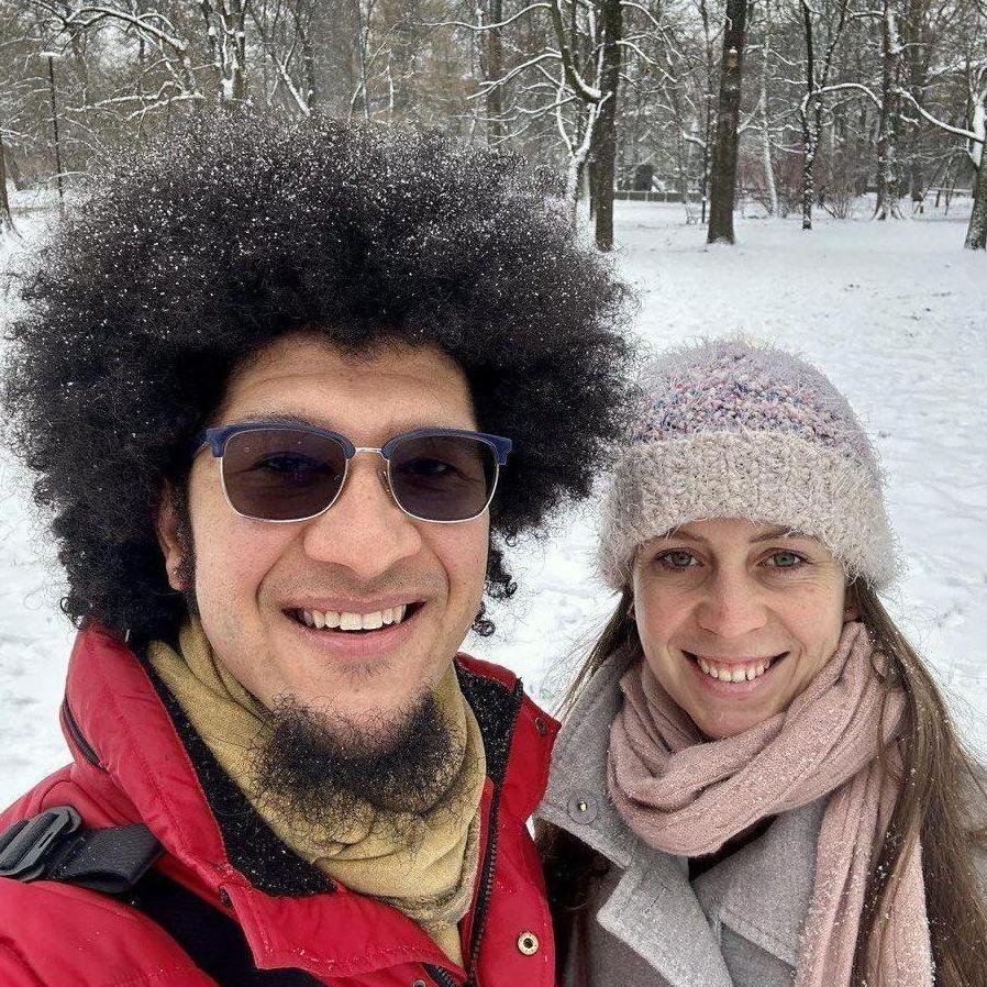 Rasa's first snow experience in Krakow