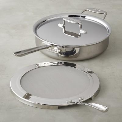 All-Clad d5 Stainless-Steel 4-Qt. Deep Sauté Pan with Splatter Screen
