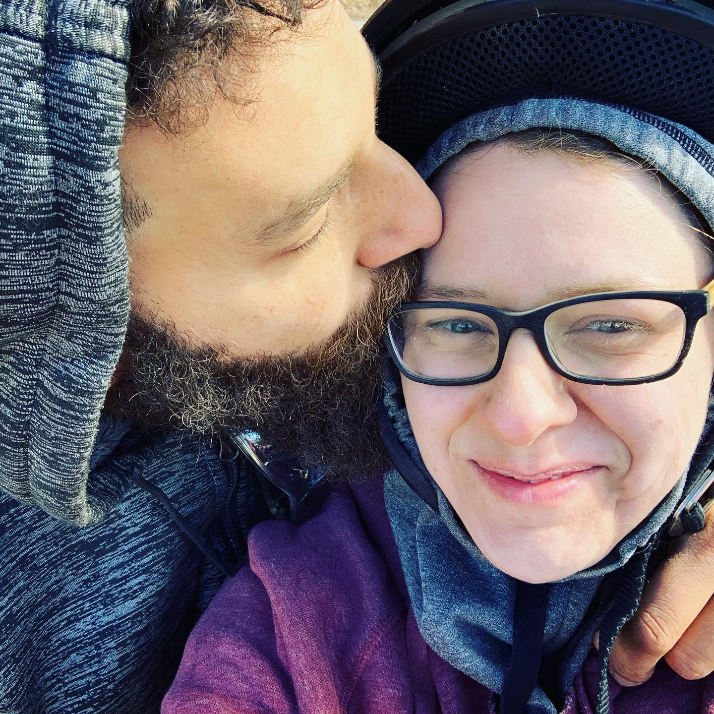 During our engagement weekend taking a break while ATVing.