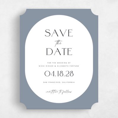 Blue Ticket Wedding Save the Date - Spencer Portrait