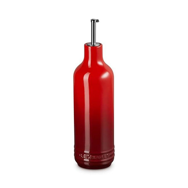 Le Creuest Stoneware Signature Oil Cruet, 20 oz., Cerise