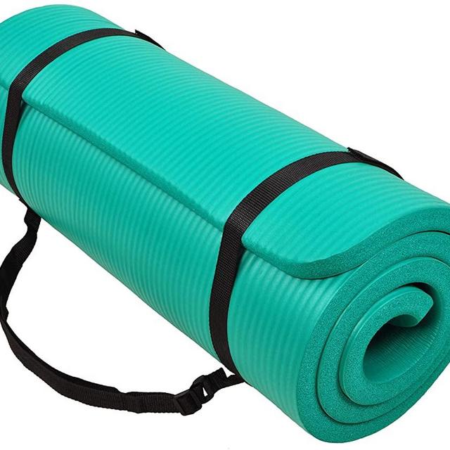 BalanceFrom GoCloud All-Purpose 1-Inch Extra Thick High Density Anti-Tear Exercise Yoga Mat with Carrying Strap