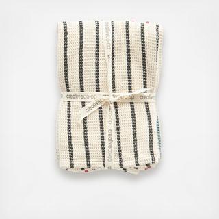 Waffle Weave Stripe Tea Towel, Set of 3