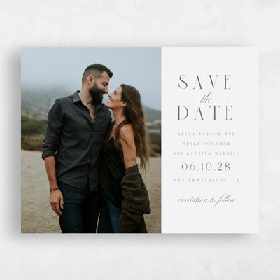 Grey Standard Wedding Save the Date - Felicity Landscape