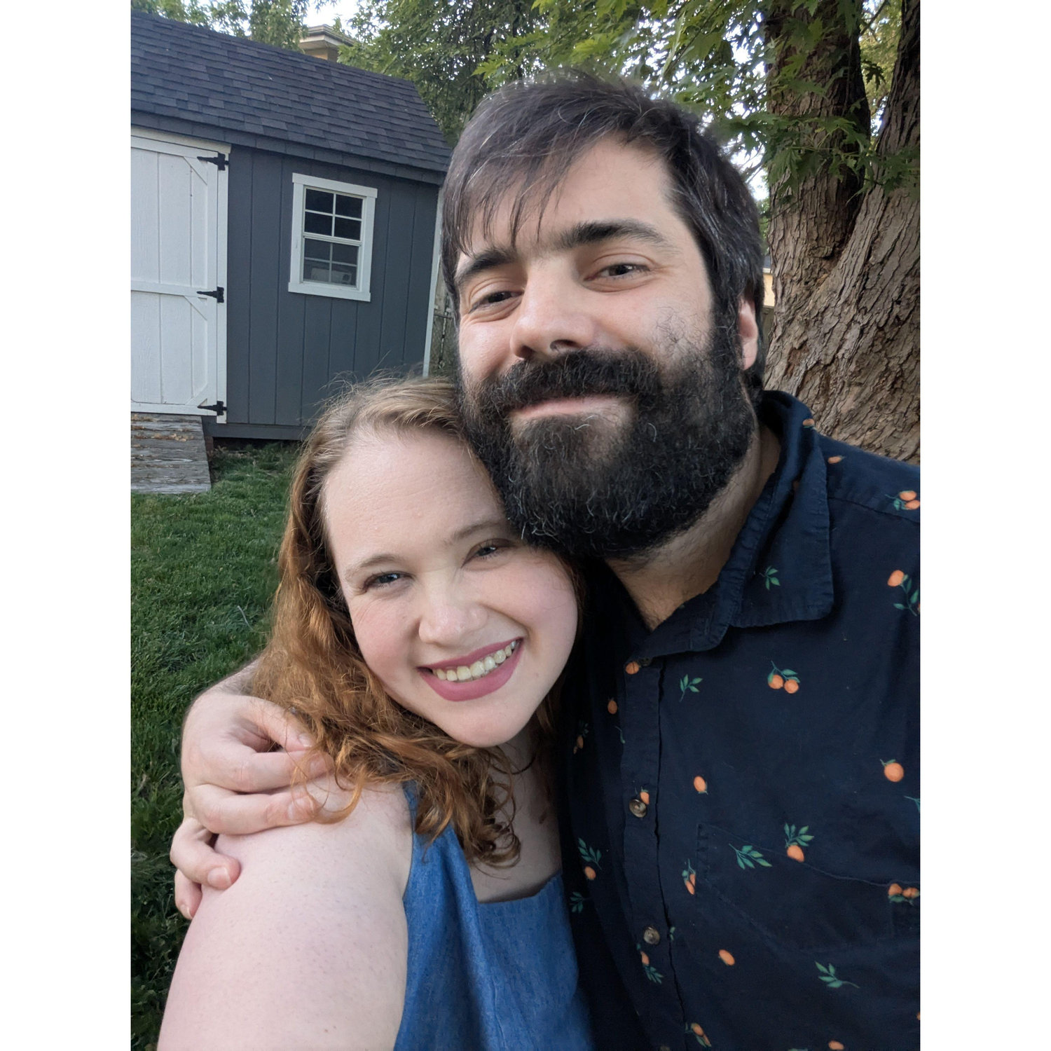 Enjoying the backyard during our first summer living in our house.