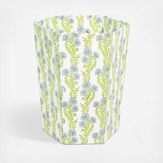 Forget-Me-Not Blockprint Scallop Waste Bin