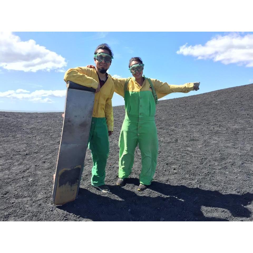 Surfing down volcanos
