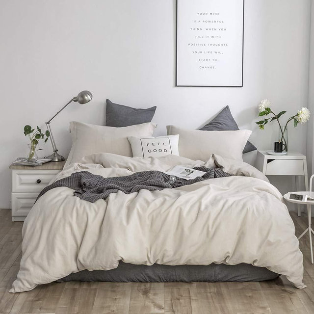 Simple&Opulence French Linen Duvet Cover Set 3 Piece Comforter Cover Sets Solid Color Ultra Soft Luxury Bedding Set with 2 Pillowcases(Linen,Queen)