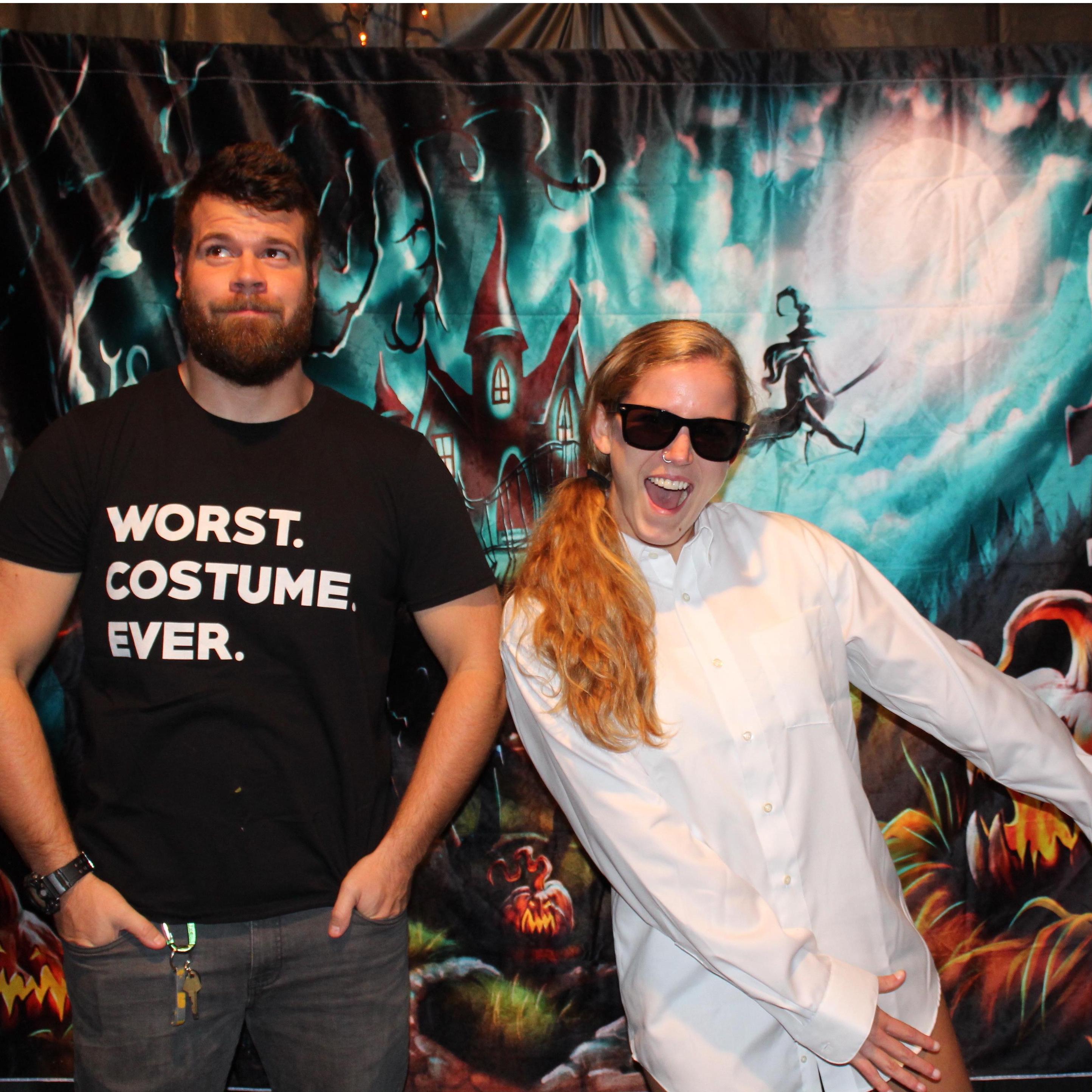 Halloween 2017 as the Worst Costume Ever guy and Joel Goodson in Risky Business