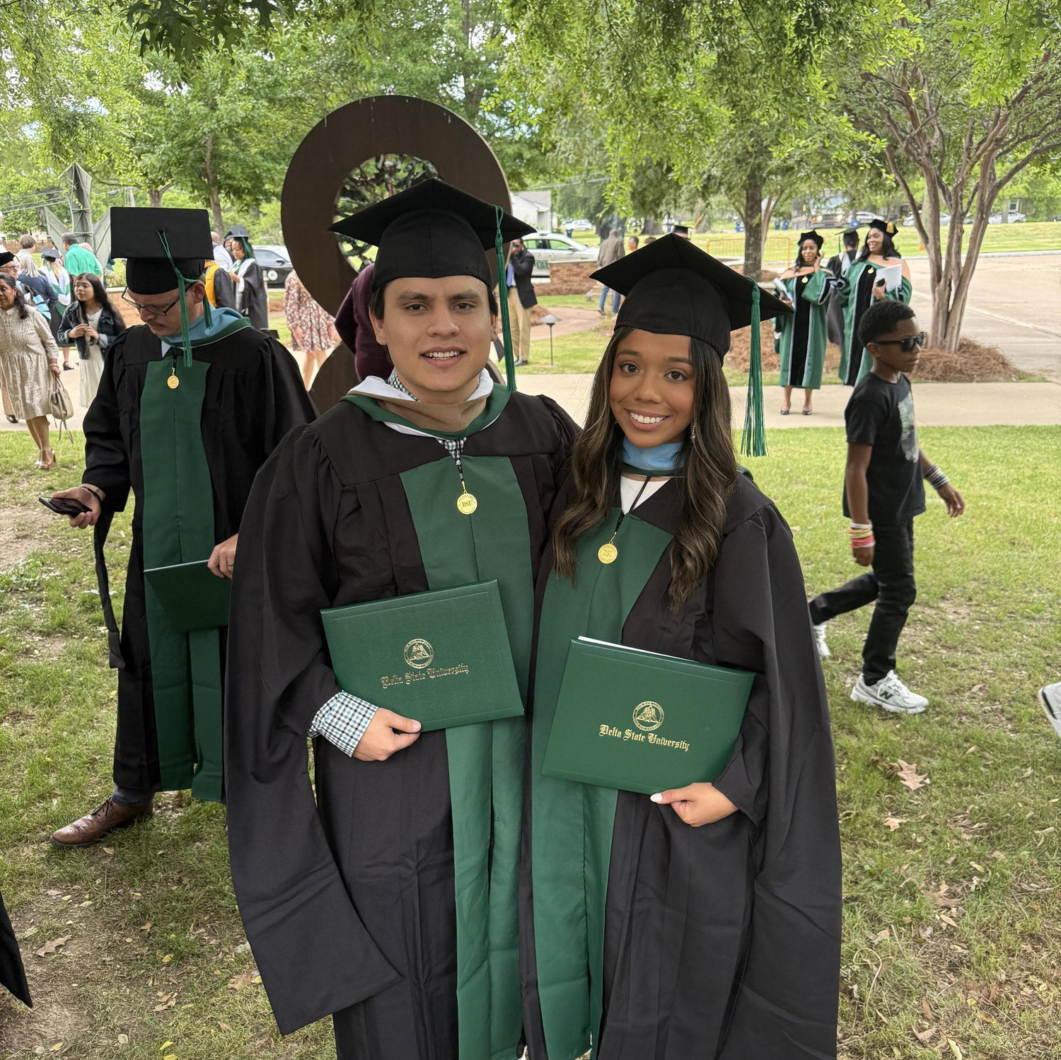 Miguel and I are so thankful to have walked through so many milestones side by side, including earning both our bachelor’s and master’s degrees together.
