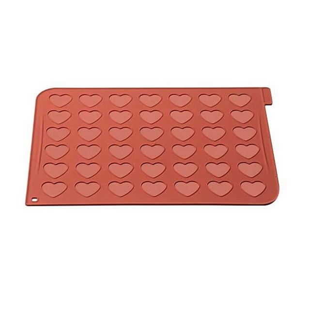 Silikomart Heart Macaroon Silicone Baking Sheet, 42 Cavities