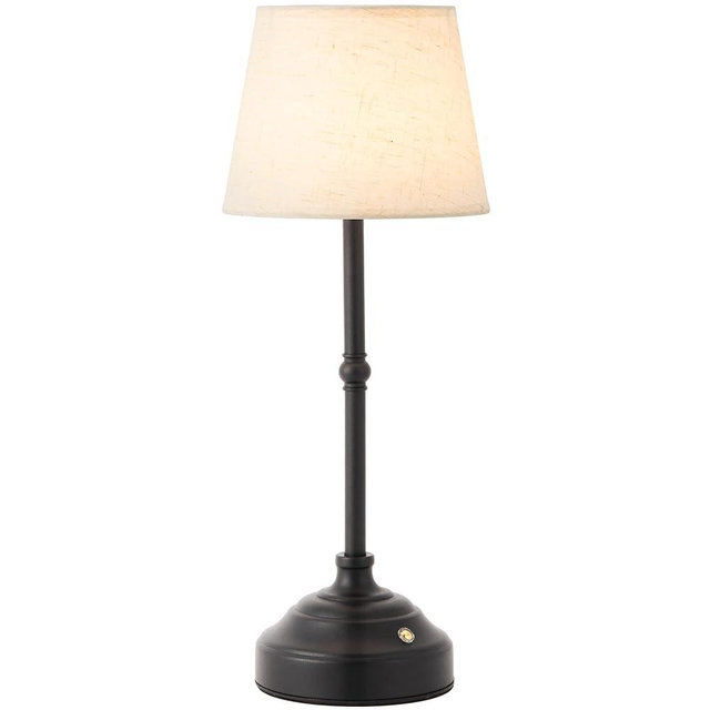 keysays Cordless Table Lamp, Rechargeable Desk Lamp with Fabric Shade, Battery Operated Lamp 3 Color Stepless Dimming, Portable Small Touch Bedside Lamp Home Decor for Dining, Counter (Matte Black)