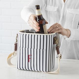 Personalized Striped Bottle Cooler