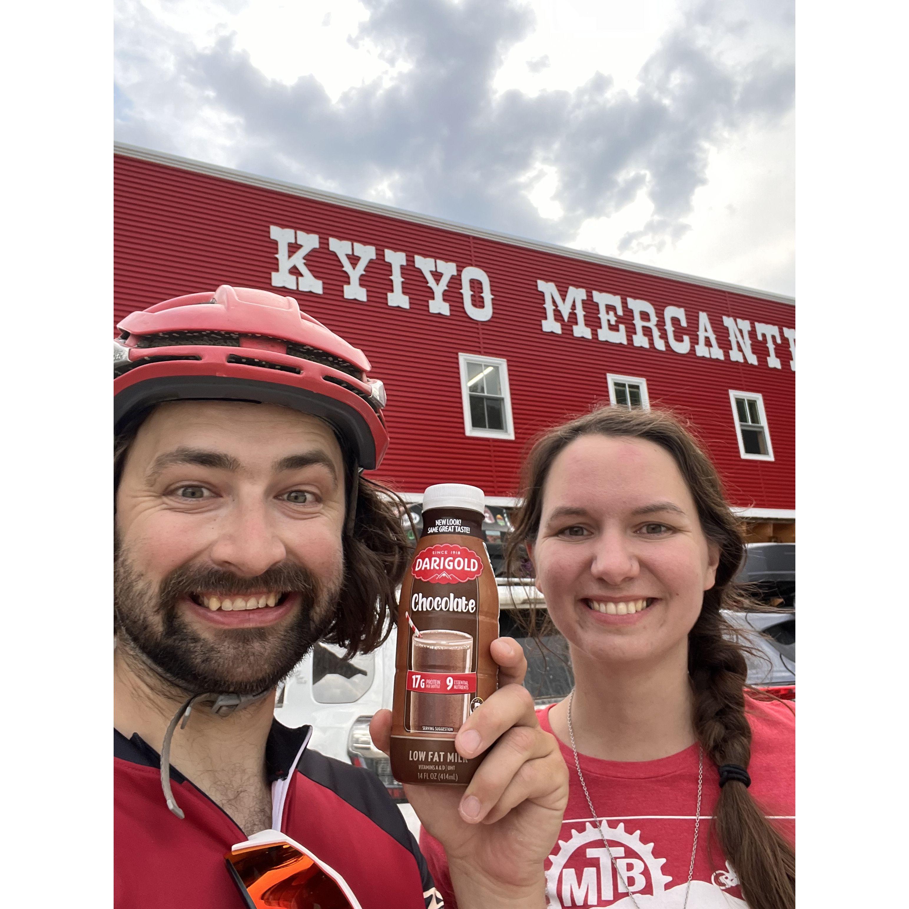 Much-needed chocolate milk stop in Glacier National Park