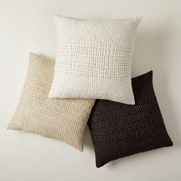 White West Elm Cozy Weave Pillow Cover - Set of 2