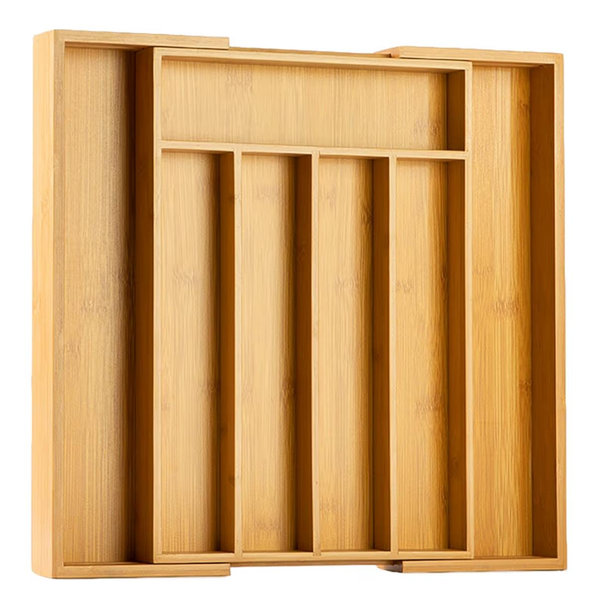 Bellsal Silverware Organizer Kitchen Drawer Organizer Expandable Bamboo Utensil Holder Cutlery Tray for Kitchen Utensil and Flatware Bedroom Office