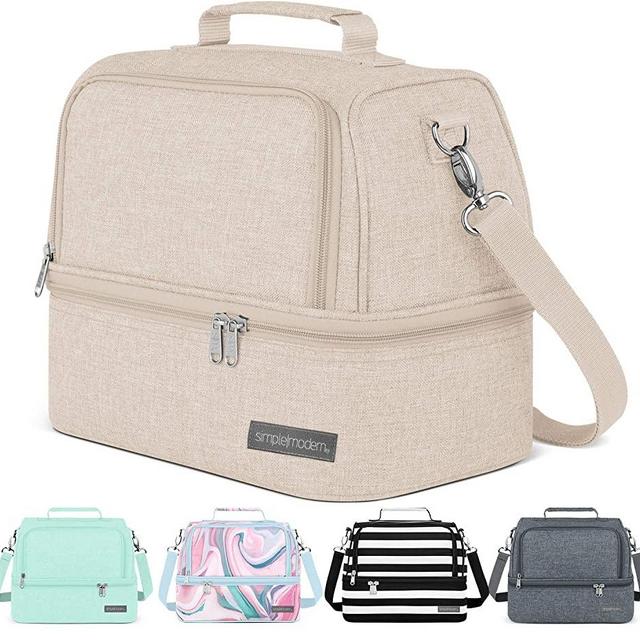 Simple Modern 8L Myriad Lunch Bag for Women & Men - Beige Insulated Kids Lunch Box -Tan