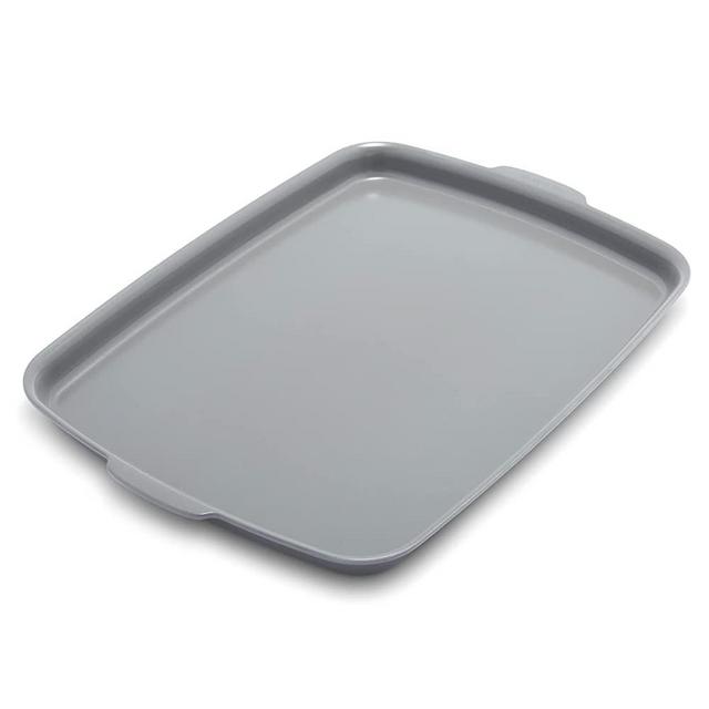 GreenPan Premiere Ovenware Healthy Ceramic Nonstick 18" x 13" Half Sheet Baking Pan, Cast Aluminum, Dishwasher Safe, PFAS-Free, Gray