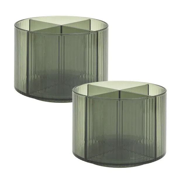 Trio Home Round Rotating 4 Compartment Cosmetic & Beauty Organizer, Brush Holder, Makeup, Jewelry, Office Accessories, Vanity Holder