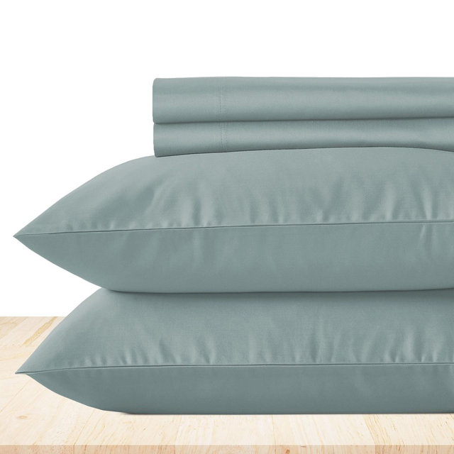 Luxury Bed Sheets Set - 800 Thread Count 100% Cotton Sheets, Deep Pocket, Soft, Cool & Breathable by California Design Den - Soft Teal, Queen