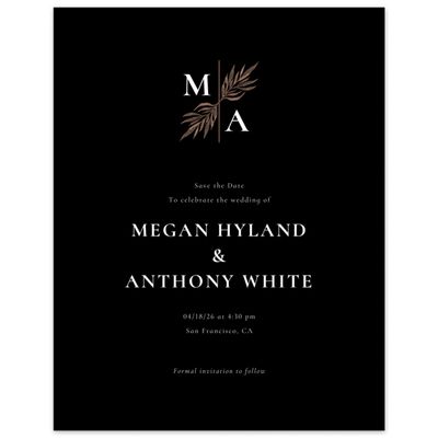 Black Wedding Digital Save the Date - Cappell Portrait