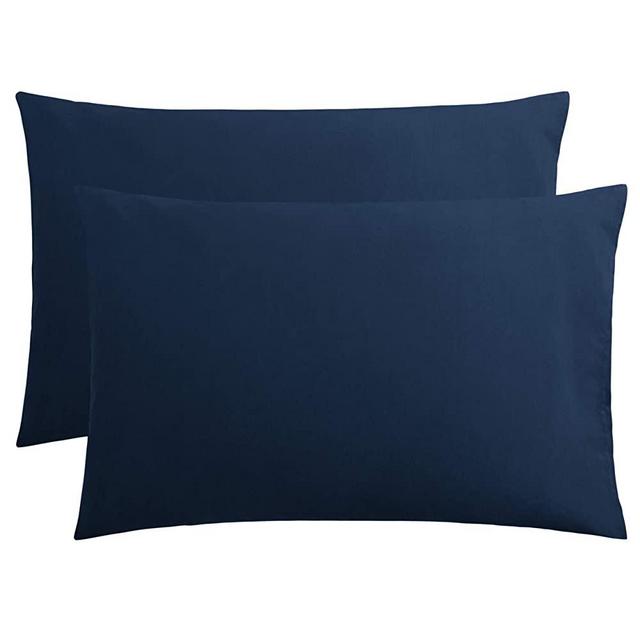 FLXXIE 2 Pack Microfiber Pillowcases, Envelope Closure, Ultra Soft and Premium Quality, 20" x 30" (Navy, Queen)