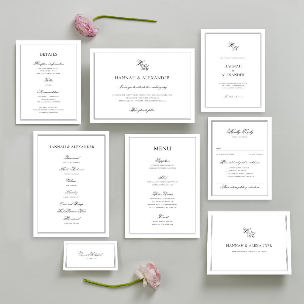 Wyncote Portrait | White | Zola Save The Dates