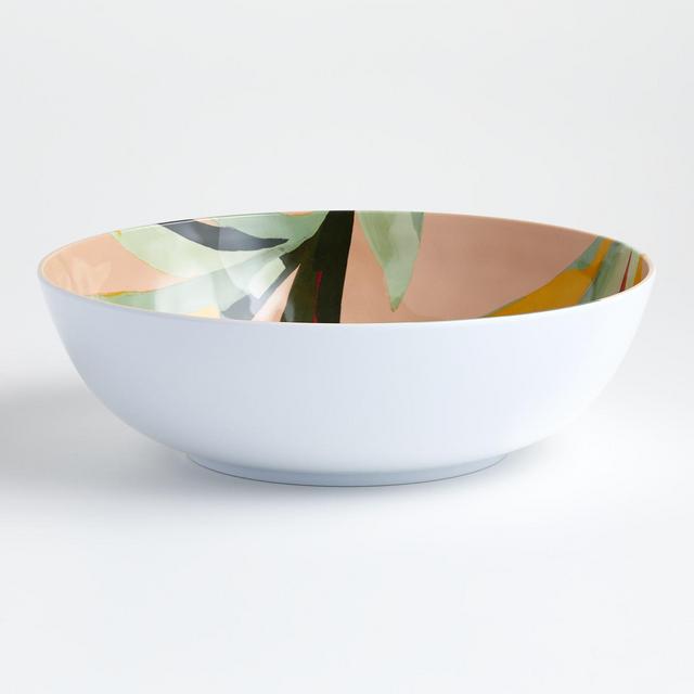 Breezy Melamine Palm Leaf Serving Bowl