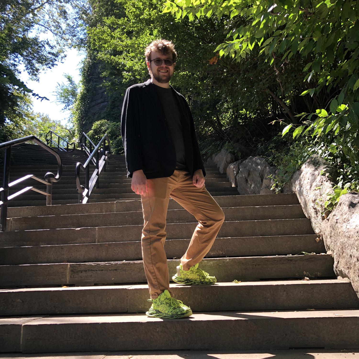Brian looking very handsome and happy to willingly spend time in Riverside Park (i.e. as NYC as it gets).