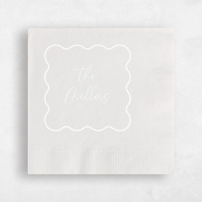White Whimsical Wedding Napkin - Girard