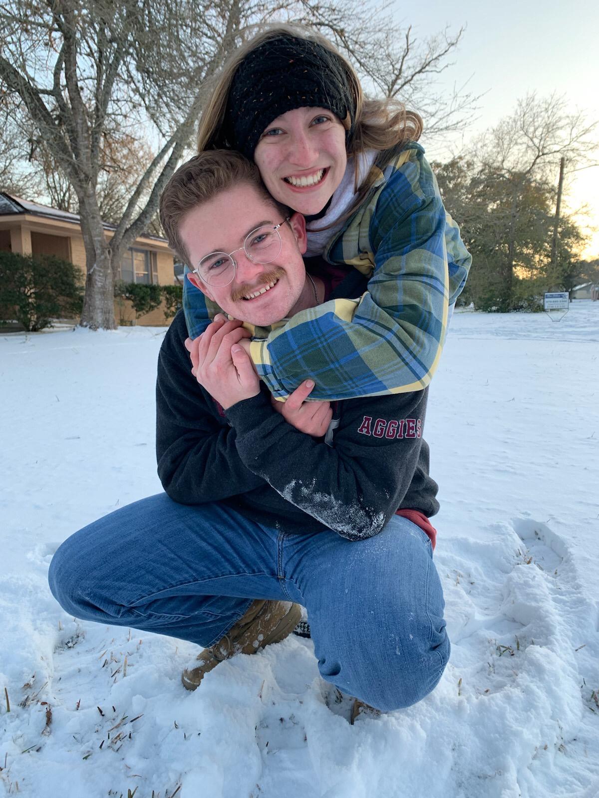 College Station got snow!! Some call it snowpocalypse!