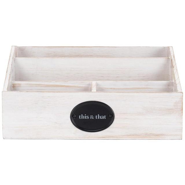 Nat & Jules This and That Eggshell White 11.5 x 6 Wood Desk Mail Organizer