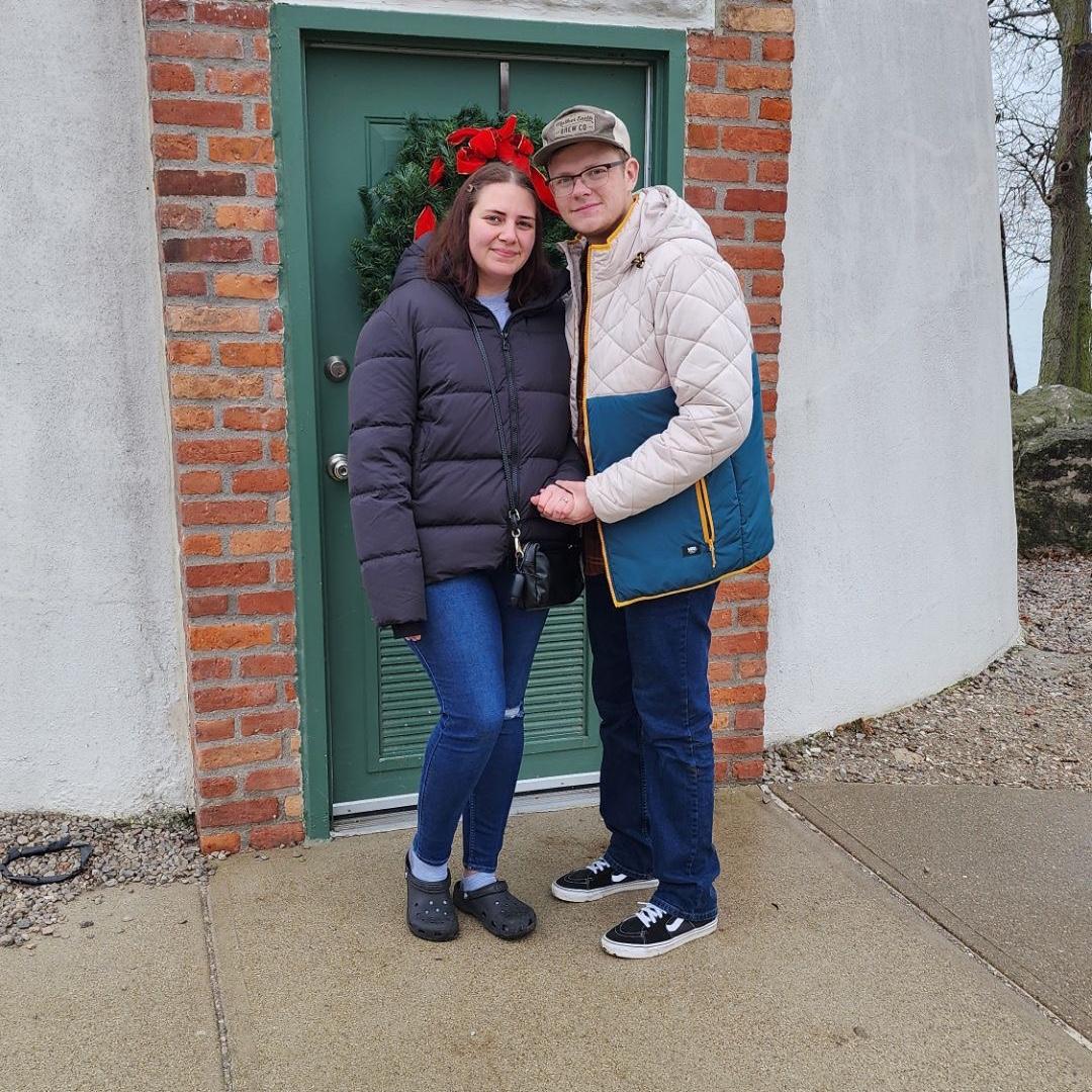 The day we got engaged! We got engaged at the Marblehead Lighthouse in Marblehead, Ohio. This is a very sentimental place to Zach, as it’s where his parents also got engaged & had wedding photos done.
