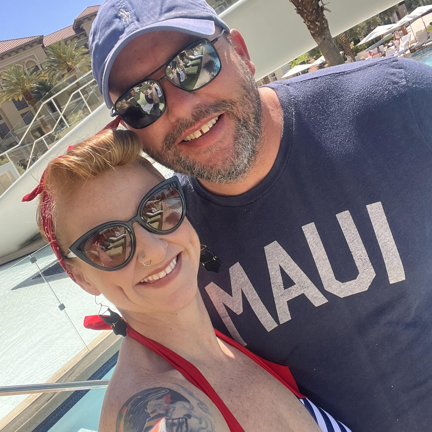 Celebrating Brandy's birthday pool side