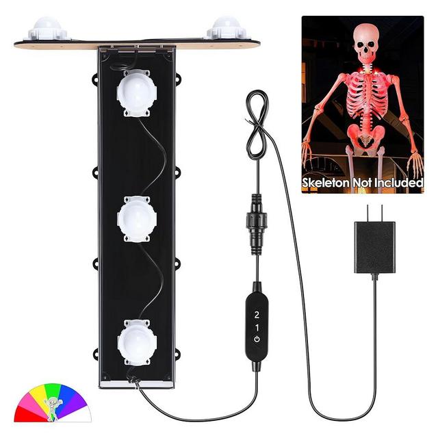 ElectricWise Halloween 12 Ft Skeleton Lighting Kit (Not Included Skeleton), Giant Skeleton LED Lighting, 3 Modes and 7 Colors Waterproof Outdoor Skeleton Light Kit for Halloween Skeleton Decor
