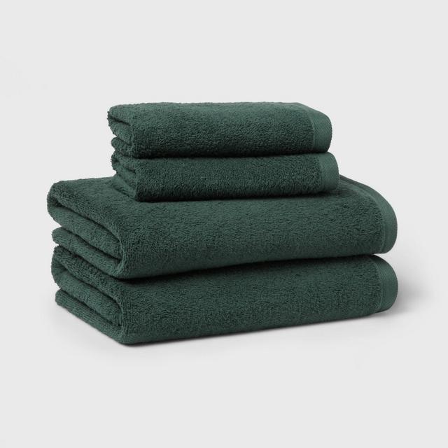4pc Antimicrobial Towel Sets Dark Green - Room Essentials™