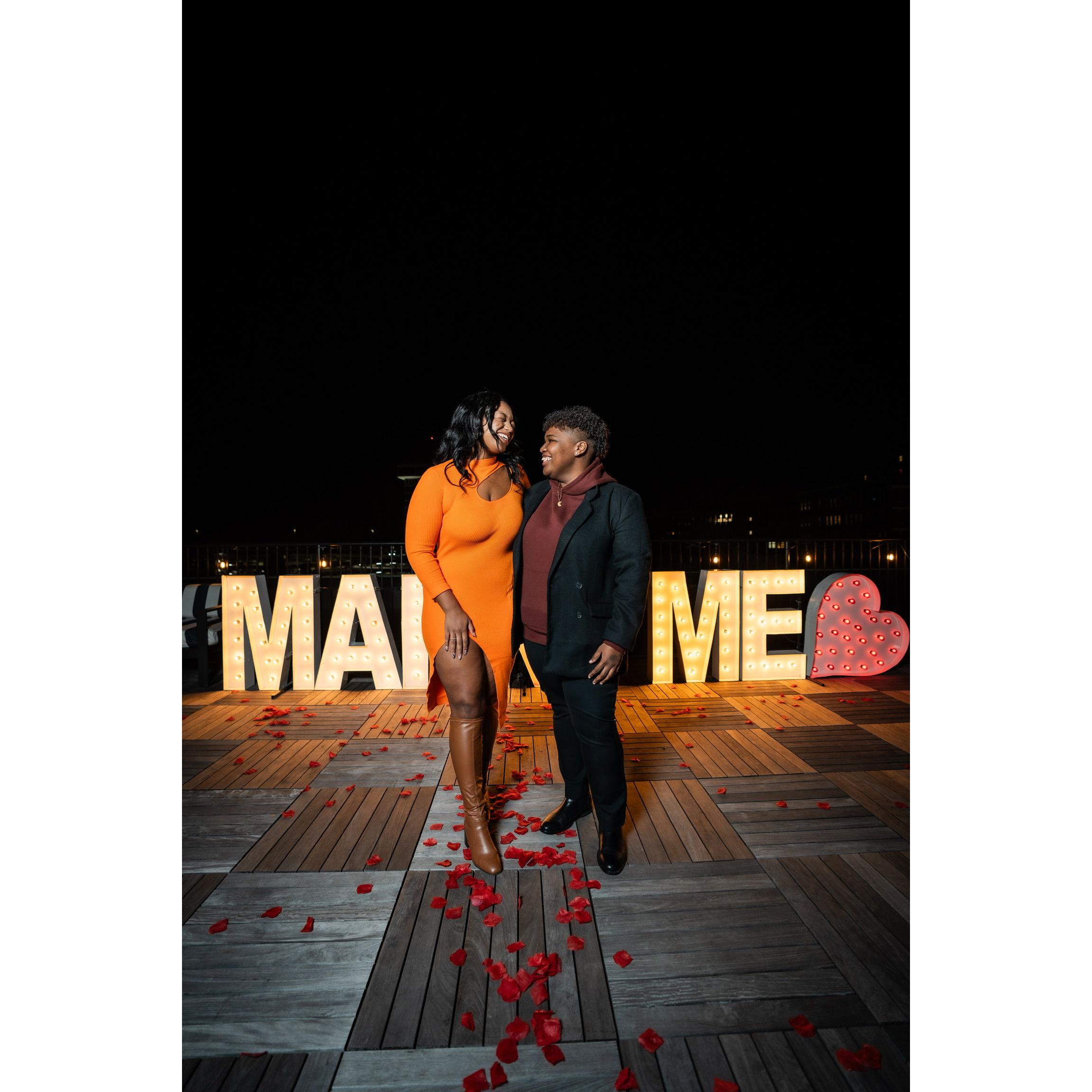 The moment that brought us all here (literally), our proposal night 11.4.23.