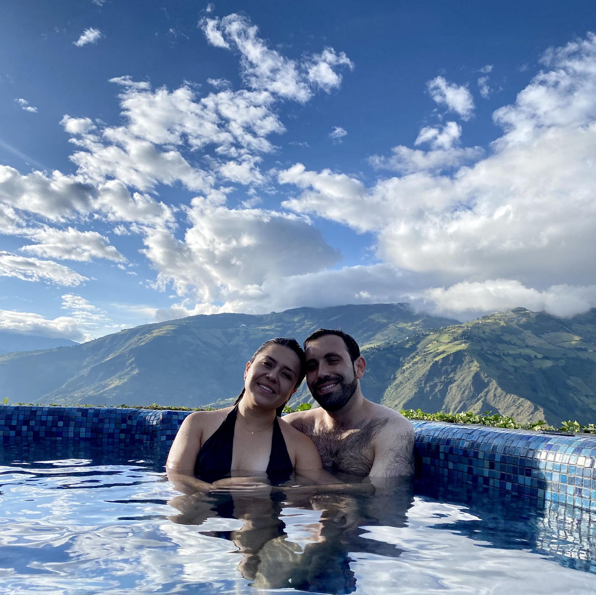 Baños de Agua Santa - Luna Volcán: Jacuzzi time at the highest viewpoint in Baños. We love this city so much, it is the perfect mix of adventure and relaxation.