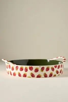 Berry Icon Handpainted Stoneware Pie Dish