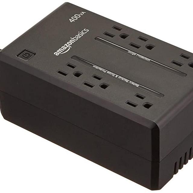 AmazonBasics Standby UPS 400VA 255W Surge Protector Battery Backup, 6 Outlets