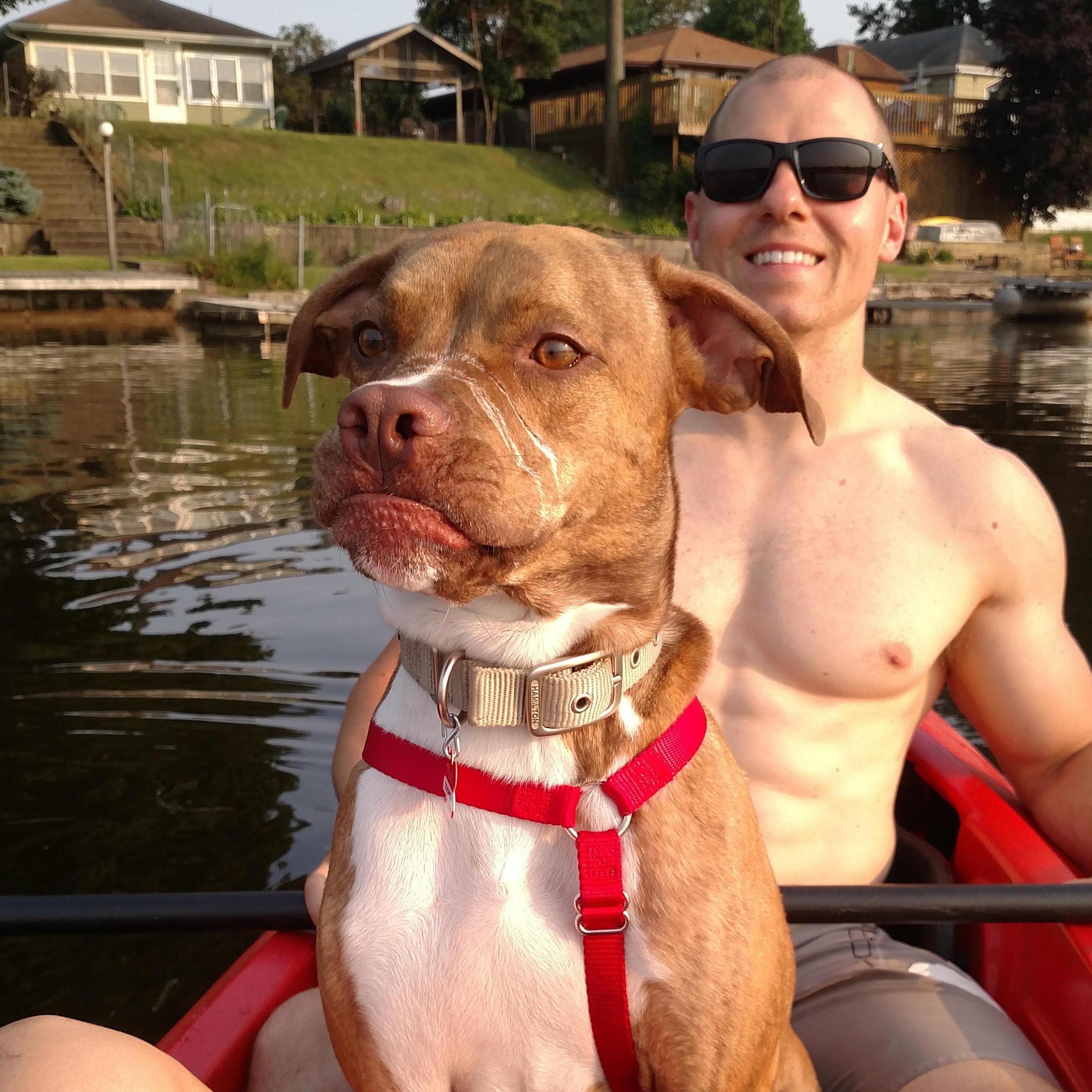 Cooper is the kayak yacht captain out at Fish Lake (IN)