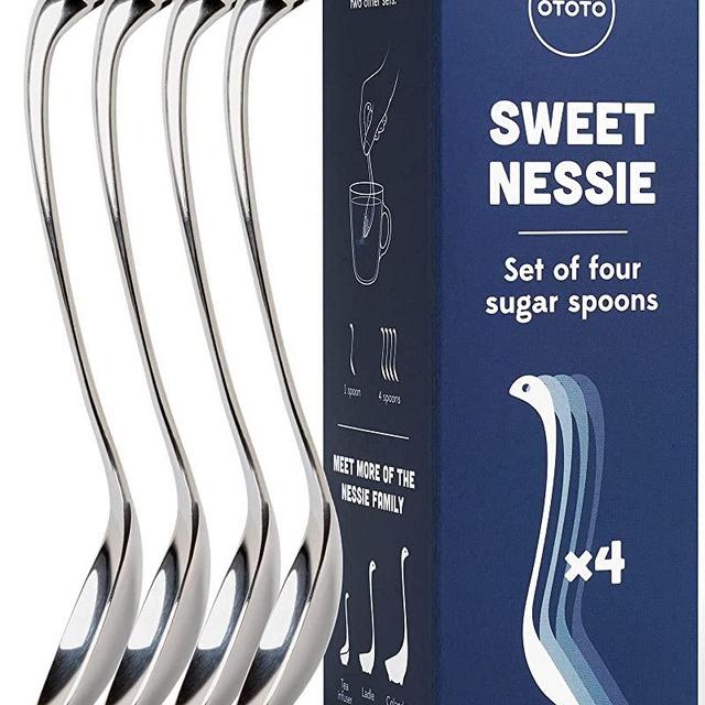 OTOTO Sweet Nessie Sugar Spoon (Set of 4) - Stainless Steel Tea Spoon - 100% Food Grade & Dishwasher Safe - Perfect Spoon for Tea & Coffee