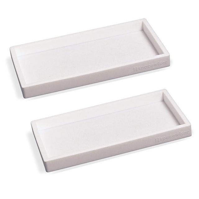 Spacewiser Countertop and Vanity Tray – 2 PC Small 7.7" Silicone Bathroom Sink Organizer, Dish Soap Sponge Holder Kitchen Sink Organizer, Flexible Bathroom Tray, Soap Lotion Mouthwash Dispenser Tray