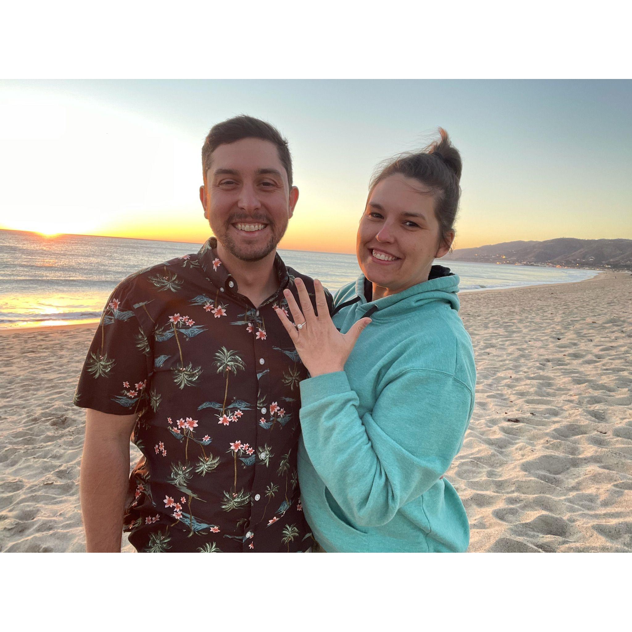 11/24/21 Michael proposed at Zuma Beach in Malibu.