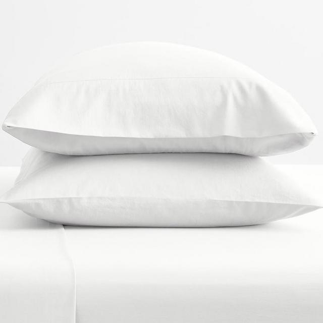White Dream Brushed Organic Cotton Pillowcases, Standard, Set of 2