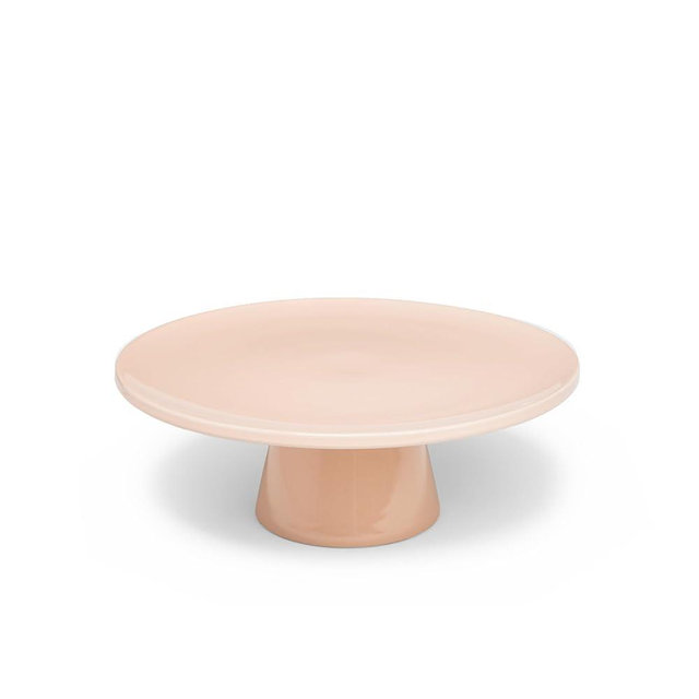 The Cake Stand -10" Ceramic Pedestal Cake Stand with Gloss Finish - Modern Display for Cakes, Cupcakes, Cookies & More - Perfect for Weddings, Birthdays & Baby Showers (Rose)