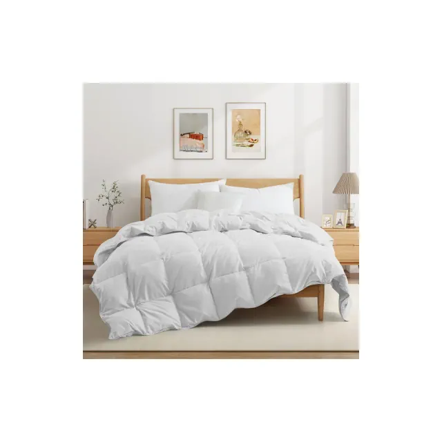 Peace Nest Lightweight Summer White Feather Down Comforter Duvet Insert, White, Full/Queen