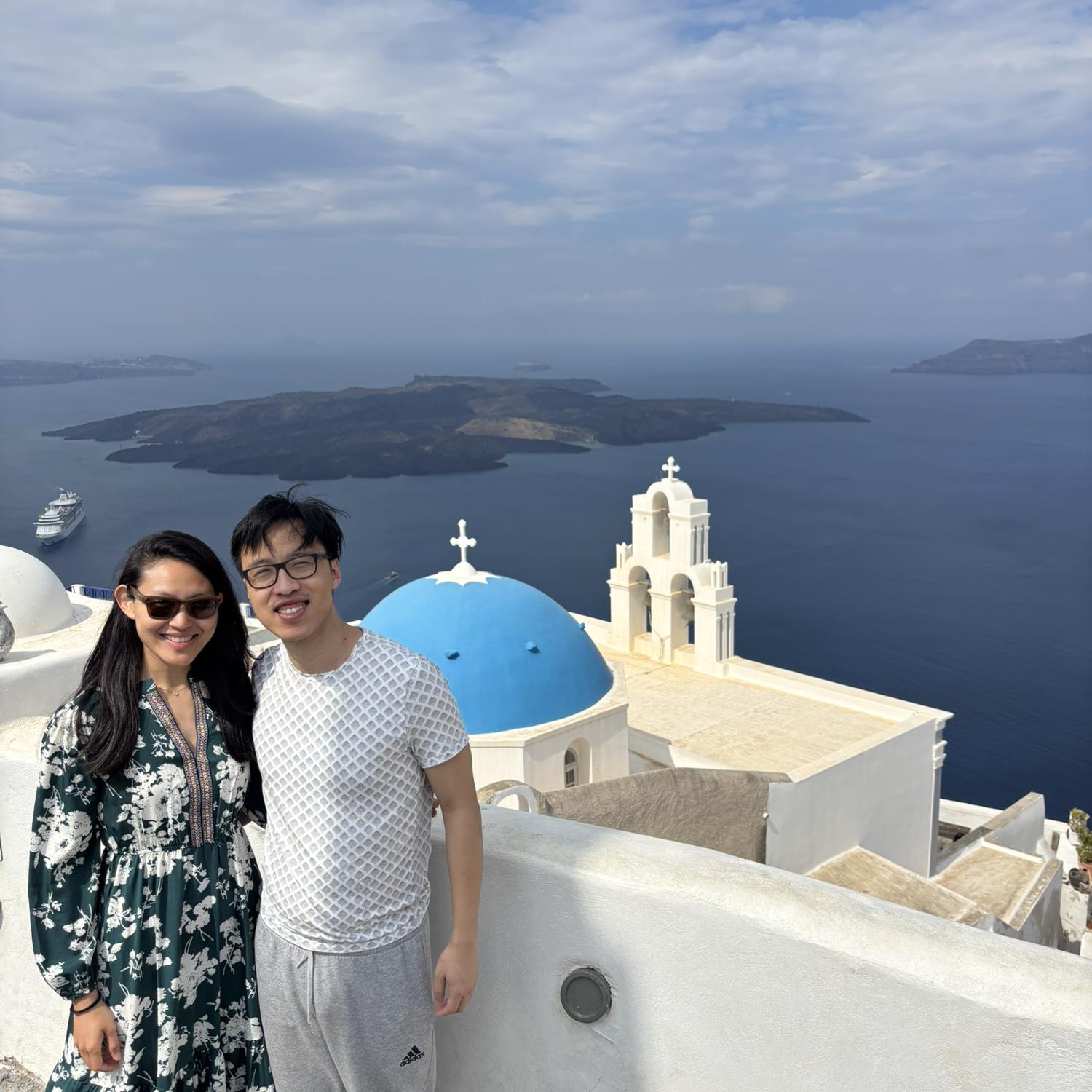 Santorini’s signature blue domes :)
