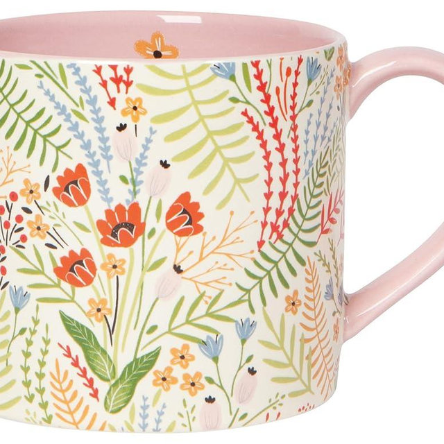 Jubilee Bouquet Stoneware Mug In A Box, 14 oz